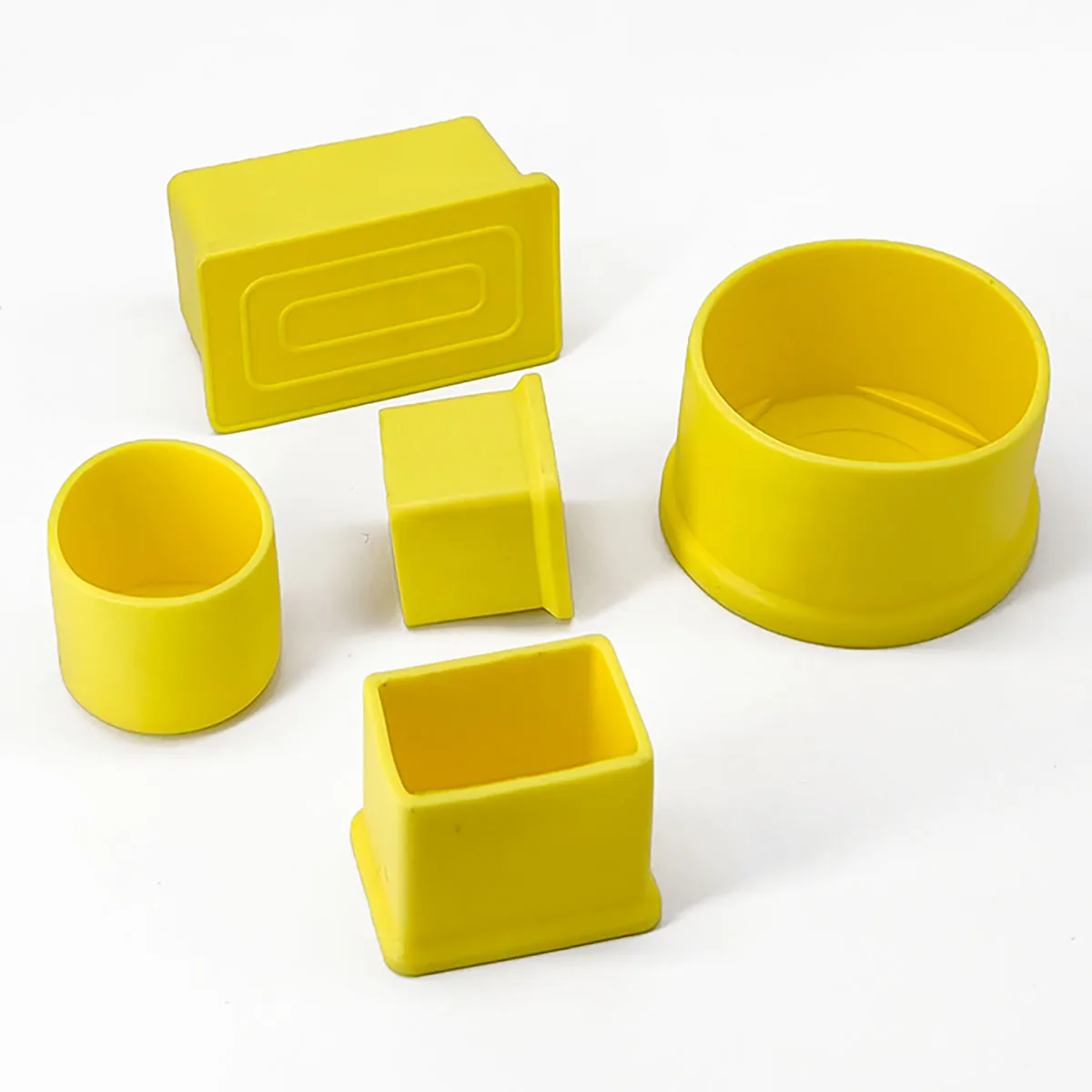 Bouchons en Plastique Jaune, Inserts d\'Obturation, Bouchons Rectangulaires, Carrés et Ronds, 15x30mm-50x50mm, 22mm, 25mm, 28mm, 30mm, 32mm, 48mm,