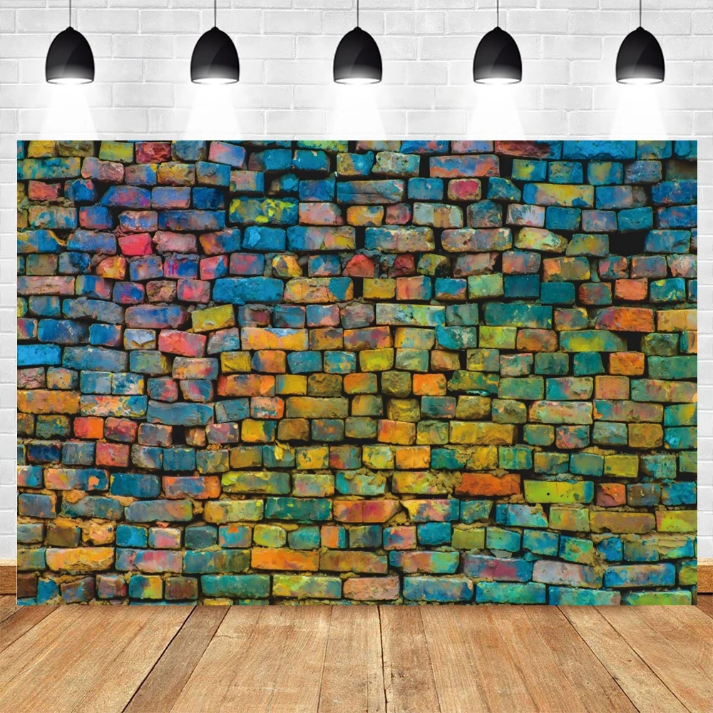 Rustikale Vintage Backstein mauer Fotografie Hintergrund Retro bunte rote schwarze alles Gute zum Geburtstag Party Baby Dusche Fototermin Hintergrund