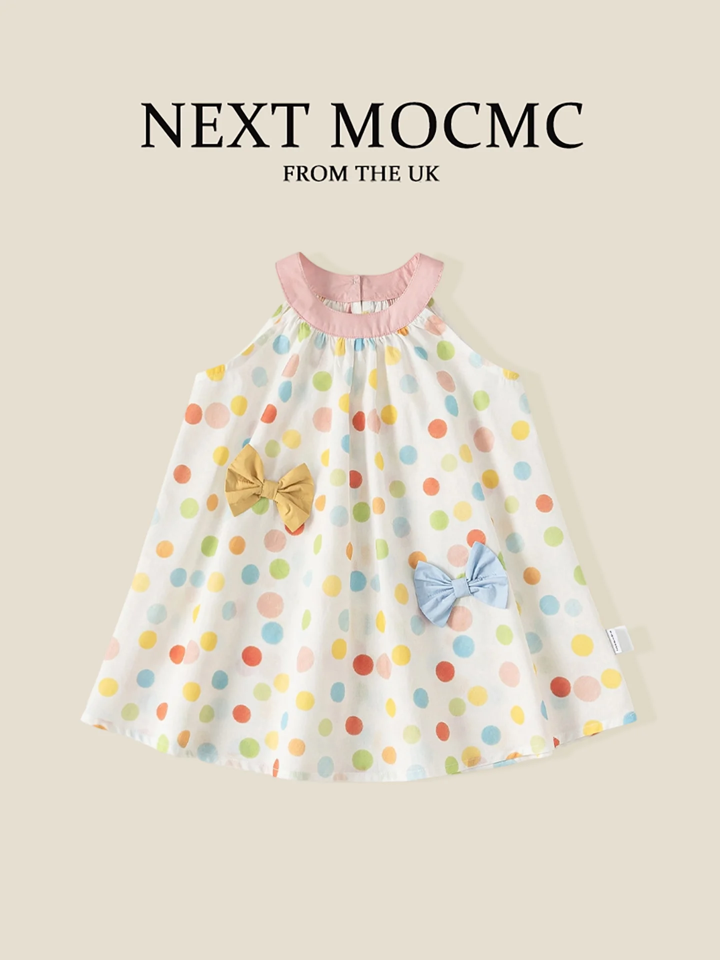 abito-estivo-a-pois-con-scollo-all'americana-per-bambine-stile-principessa-tessuto-morbido-per-uso-quotidiano-con-nodo