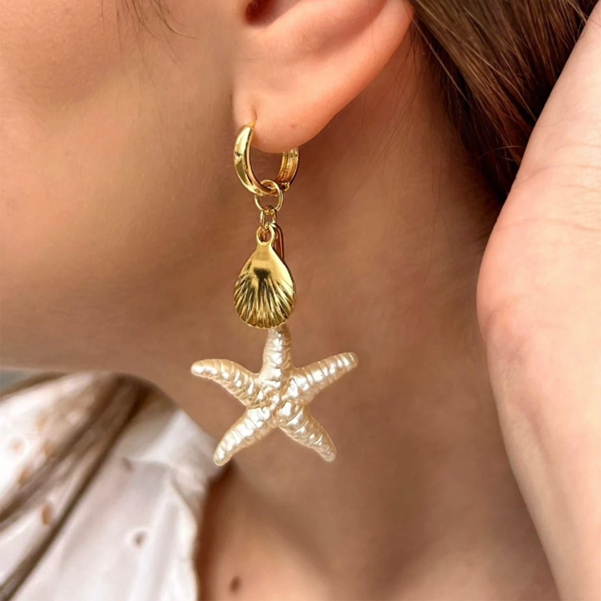 Boho  Beach Earrings Trendy Starfish Pendant Earrings Jewelry for Women