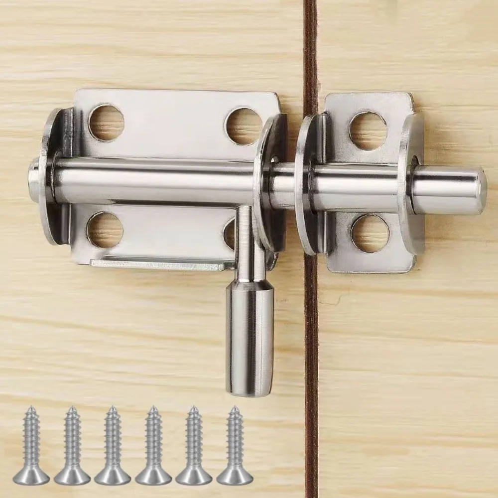Edelstahl-Türriegel, solide Schieberiegel, Türriegel mit Schrauben, Gartentür, Badezimmertür, Hardware, Türsicherheitsschloss