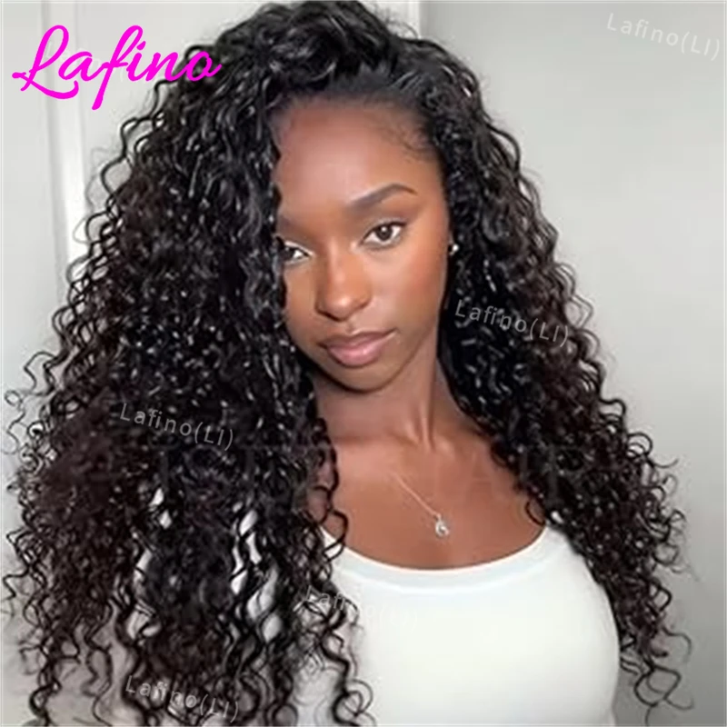 

30 Inch Half Wig Human Hair Water Wave Wigs Human Hair Curly Half Wig Drawstring Seamless Flip Over Half Wigs 250% Density