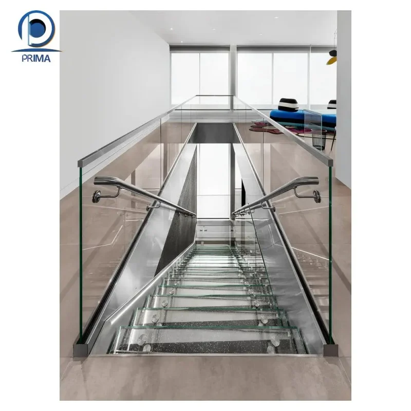 custom.Prima Industry High-end Project Glass Steps Straight Stairs