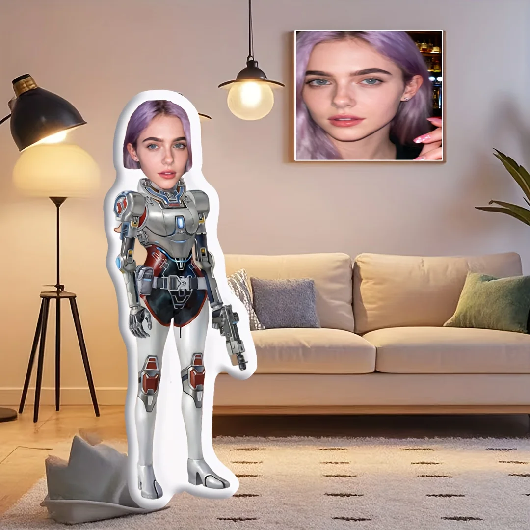 Personalized Custom Robot Cushion Pillow, a Customizable Robot Cushion Pillow Made of Delicate and Soft Plush for an Ultimate Co