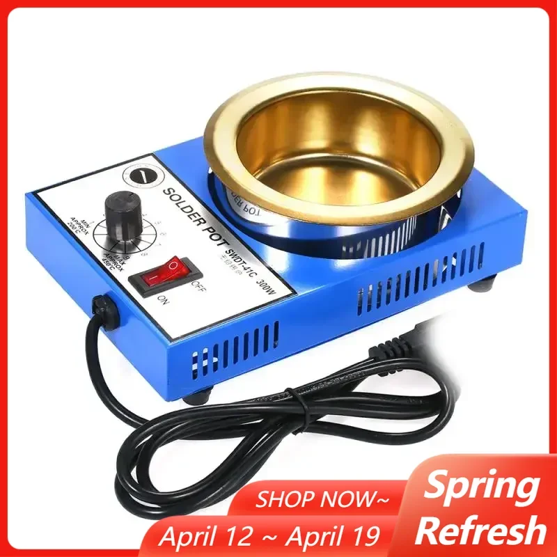 Pot à souder 100/150/250/300W, four de fusion d'étain, thermorégulation, bain à dessouder, 200 ~ 450 Centigrades + adaptateur universel