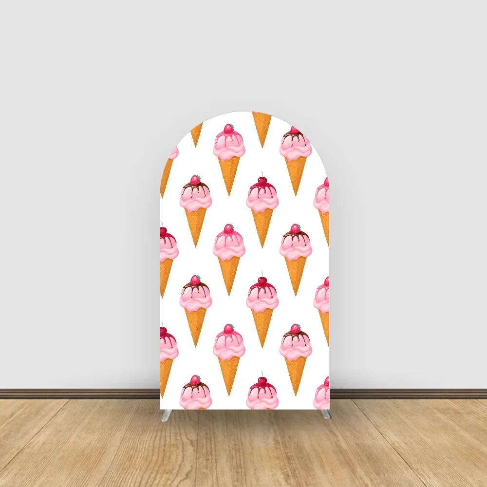 Mehofond-telón de fondo con arco de helado rosa, cubierta para fiesta de cumpleaños de niñas, decoración para Baby Shower, fondo Chiara de 2 lados