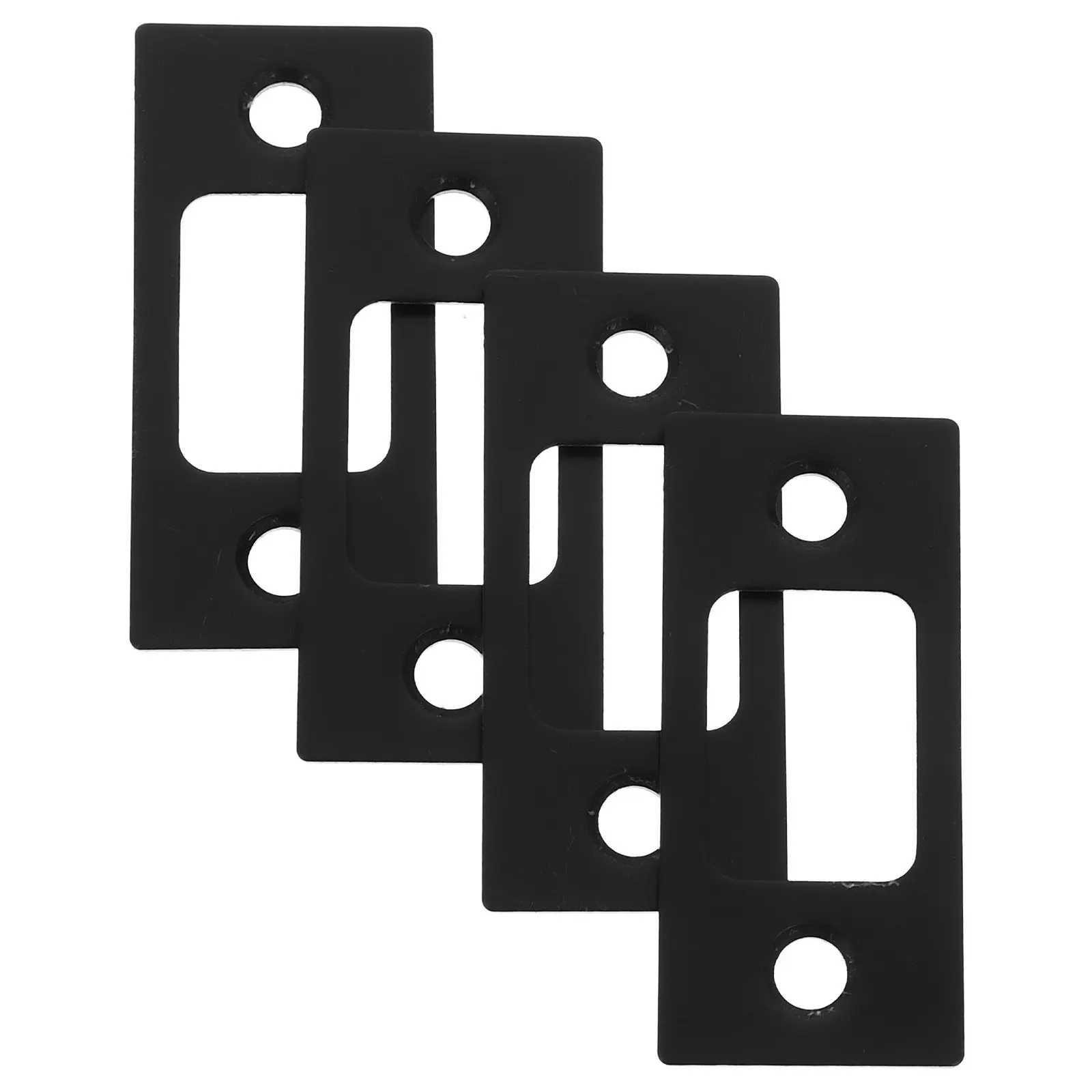 4Pcs Lock Tongue Strike Plate Stainless Steel Reinforced Security Replacement Door Latch Guard Plate for Interior Exterior Doors