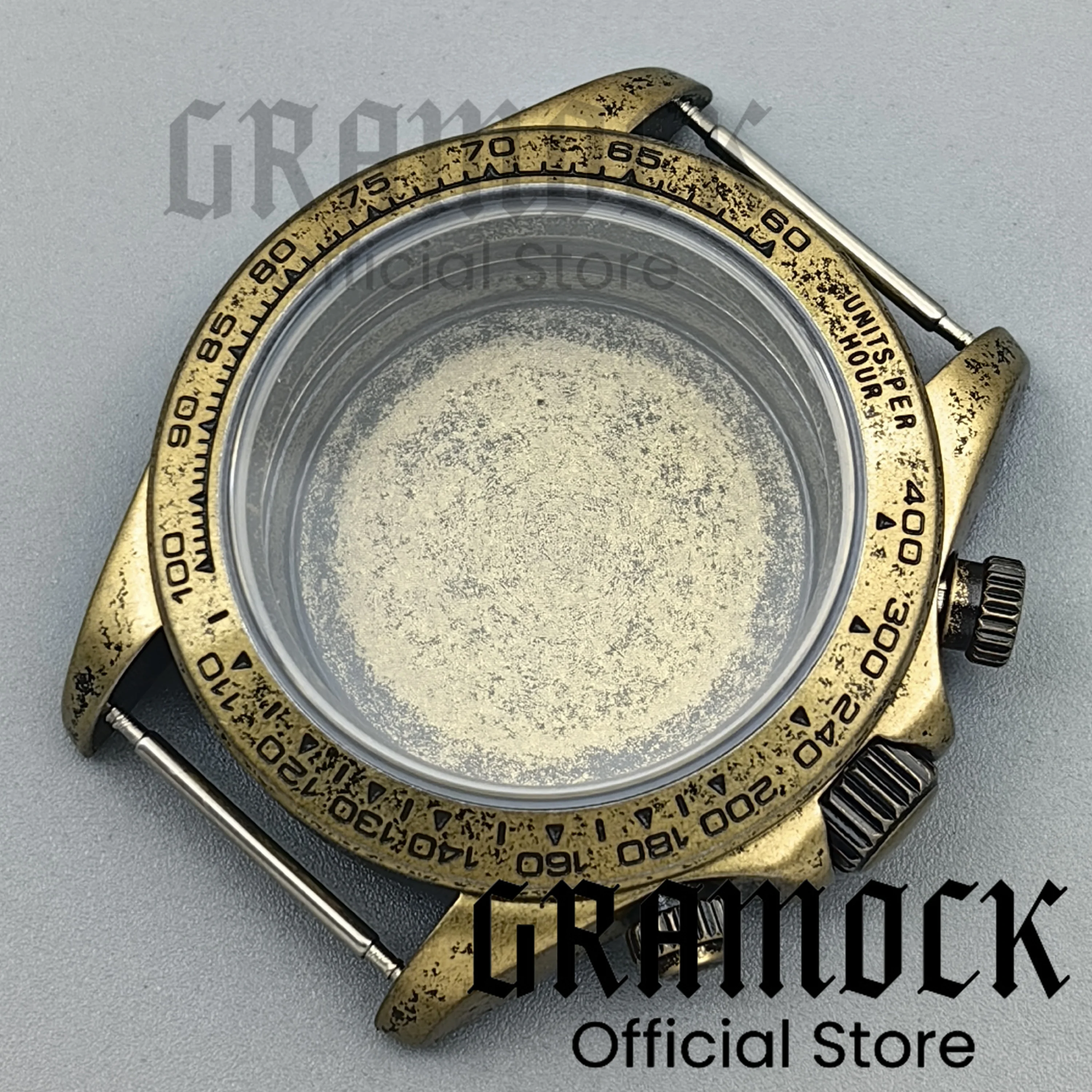 Gramock VK63 39.3mm PVD Bronze Coated Vintage Stainless Steel Men's Dive Watch Case Sapphire Crystal Fit VK63 VK67 VK68 Movement