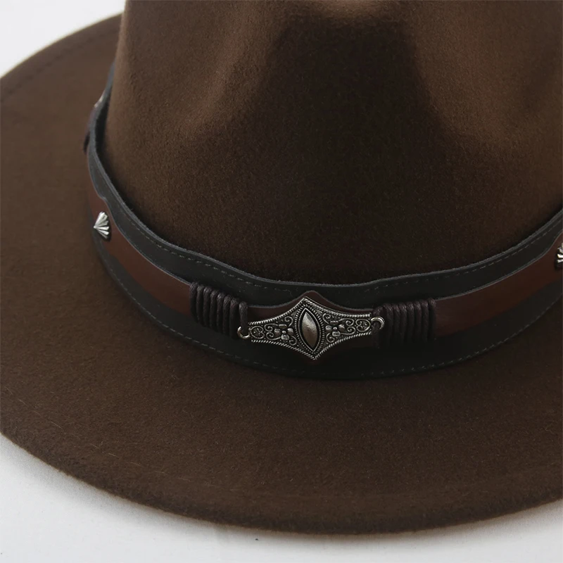 Hat Fedora Hats for Women Hats for Men Cowboy Hat Caps Big Size 62cm Western Cowboy Belt Cow Bands Fedoras Chapeau Feutre Homme