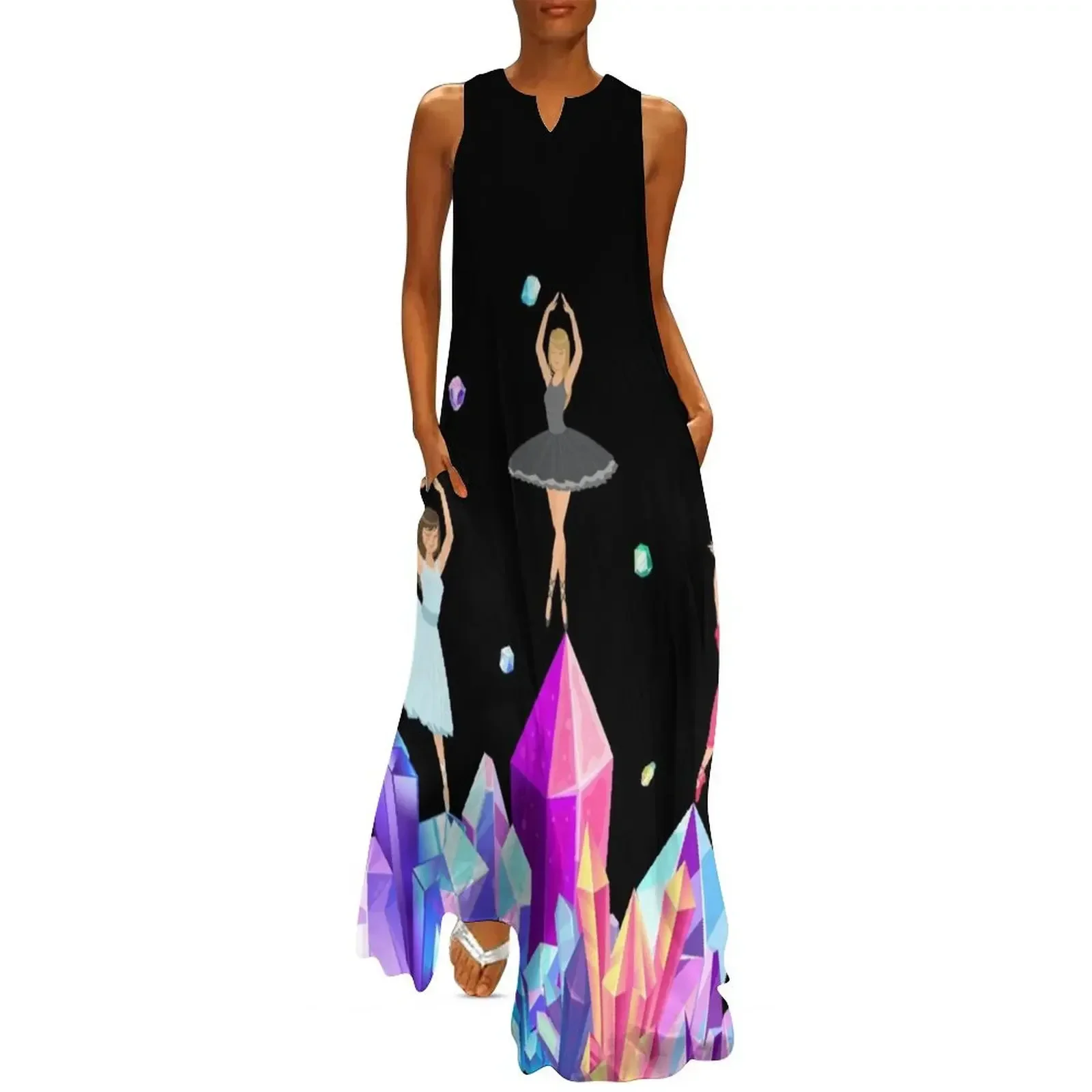 

Ballerina dancing on the gemstone Long Dress summer dress women 2025 evening dress woman beach outfits for women Prom gown