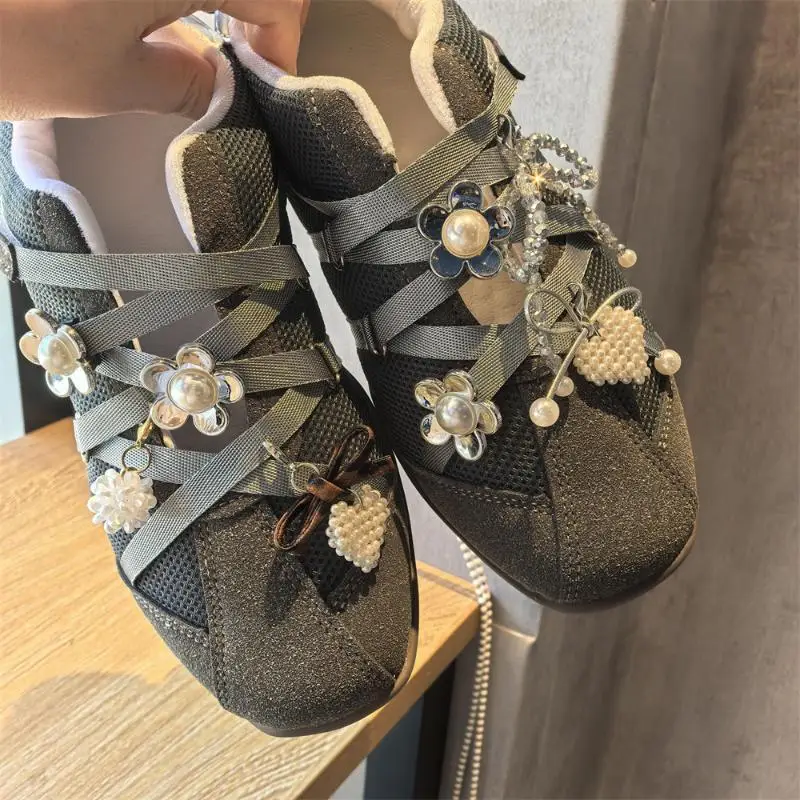 

1/2 шт., обувь с бантом и стразами, подвеска с пряжкой, аксессуары для обуви, сделай сам, роскошные жемчужные шнурки для обуви, подвески для кроссовок, украшения обуви