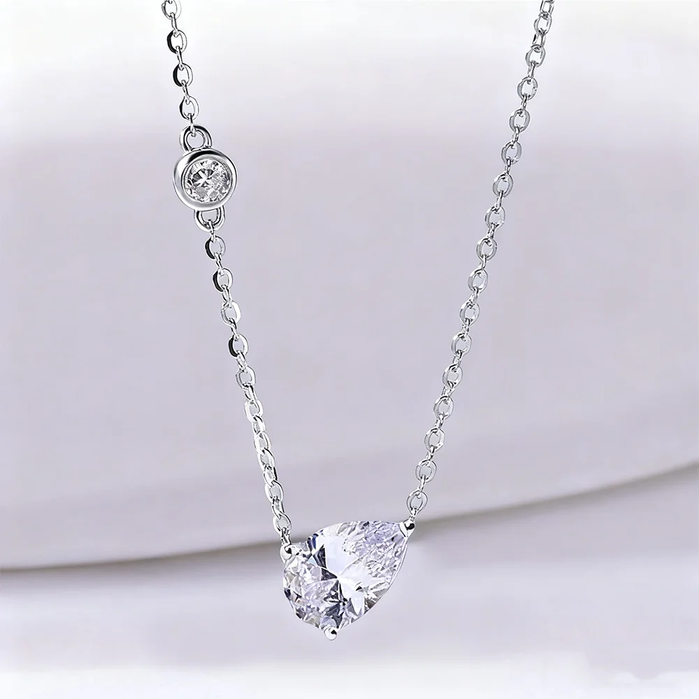 COSYA 1.25CT 6*8 مللي متر الكمثرى قطع مويسانيتي قلادة S925 الفضة 18K الذهب D VVS1 مختبر الماس Waterdrop قلادة للنساء غرامة مجوهرات