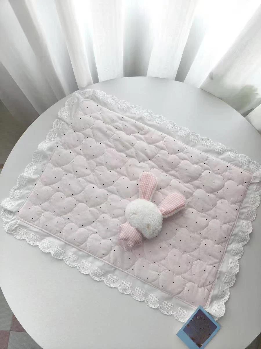Kawaii Koreanischer Stil Liebes-Spitzen-Tischset mit Punkten und Karos, niedliche, süße Mädchen-Foto-Shooting-Dekomatte, dekorative Tischdecke – Detail 3