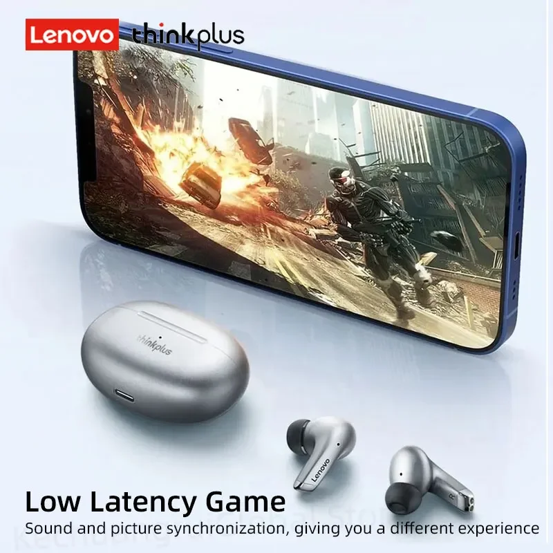 100% เดิม Lenovo LP5 ไร้สายบลูทูธ 5.4 หูฟังหูฟังสําหรับเล่นเกม HiFi หูฟังกีฬาชุดหูฟังกันน้ําพร้อมไมโครโฟนใหม่