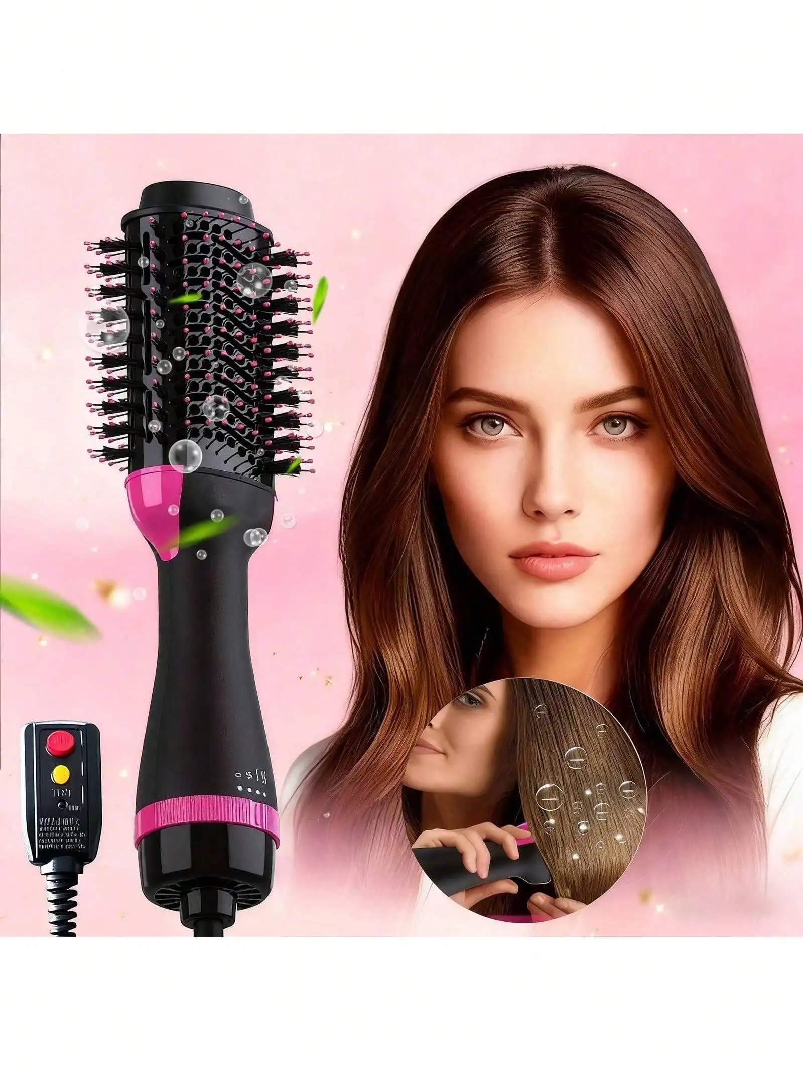 

3-In-1 Electric Hair Dryer Brush & Hot Air Styler ,3-Speed Adjustment, Frizz Control, One-Step Blowout/Smoothing Brush, Curl Def