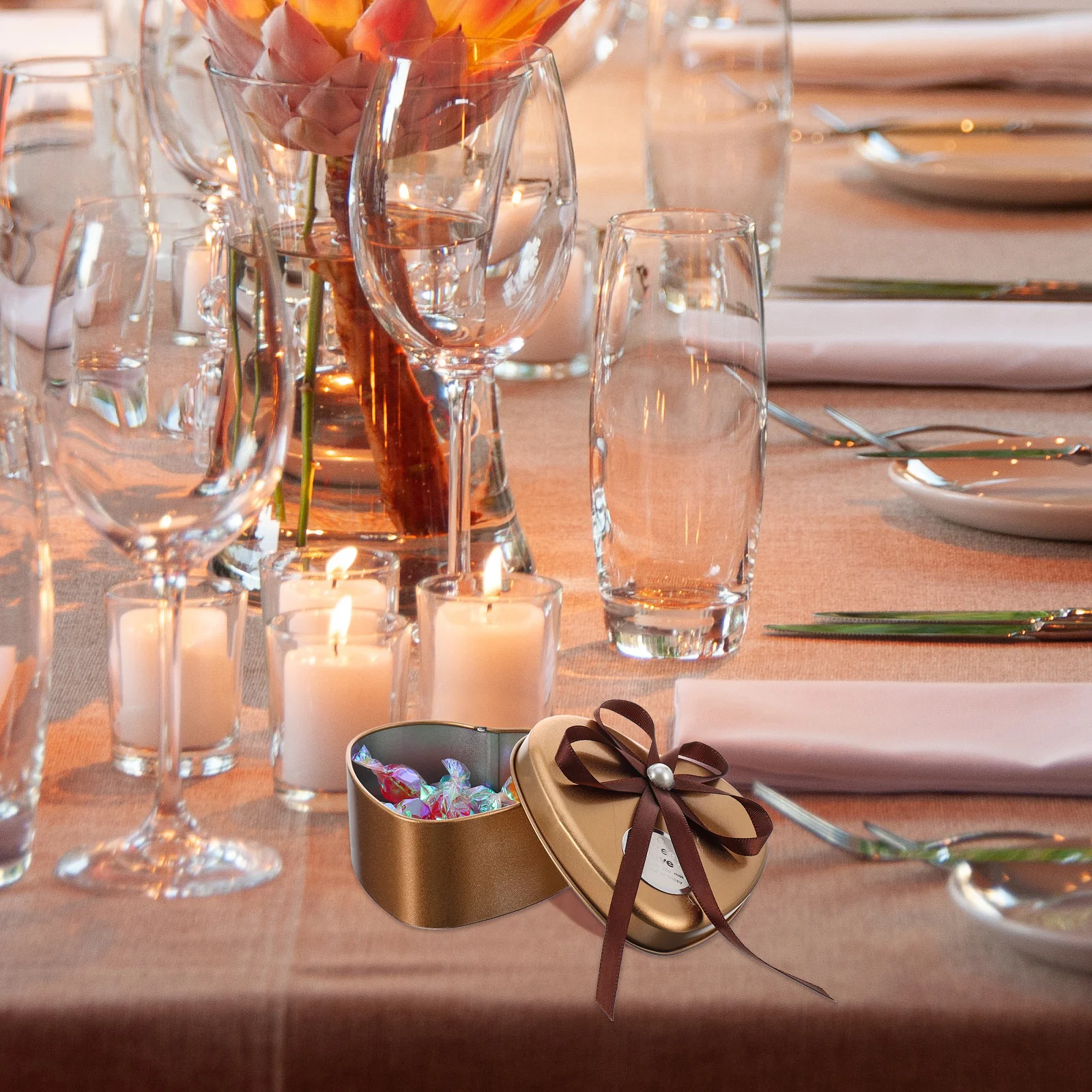 

Heart Shape Wedding Candy Box Tinplate Creative Small Gift Holder Candy Container Party Favor Box Tinplate Gift Box​​​​​​​