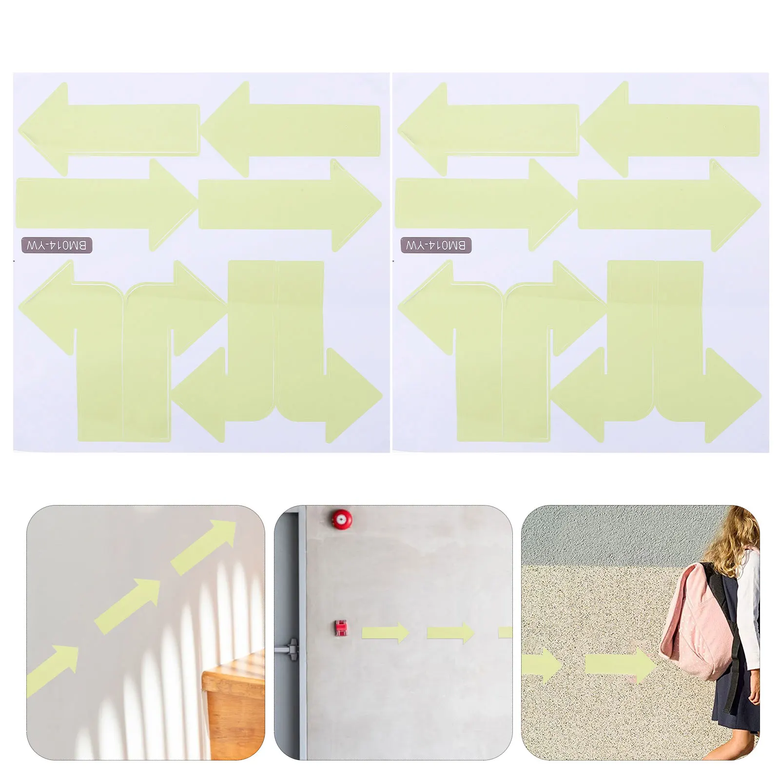 

2 Sheets Arrow Stickers 28x28cm Random Color PVC Material Adhesive Wall Floor Directional Signs Easy Apply Long Lasting Home