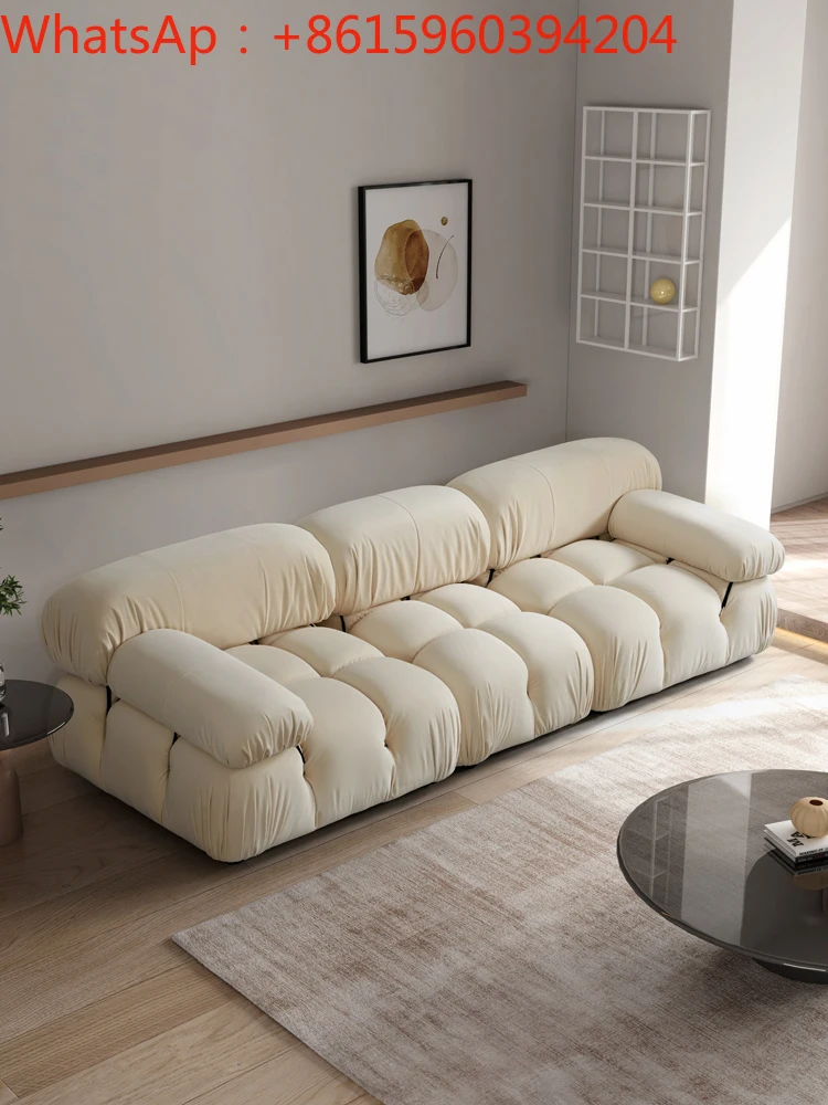 

Customized Italian module, light luxury fabric sofa, designer's creative combination, simple living room for three people