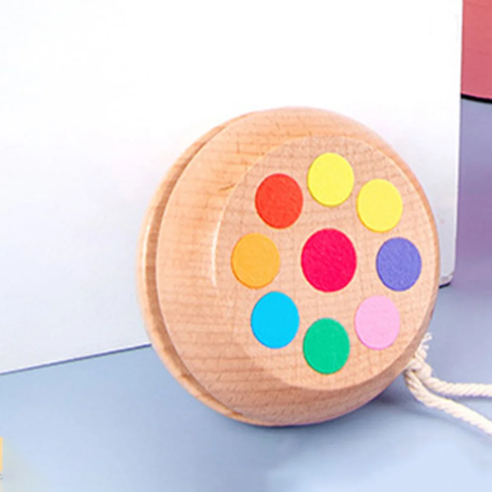 2 قطعة كرة اليويو الخشبية للأطفال للأطفال التنسيق بين اليد والعين التعليمية في الهواء الطلق لعب صغير يو يو طفل الإصبع