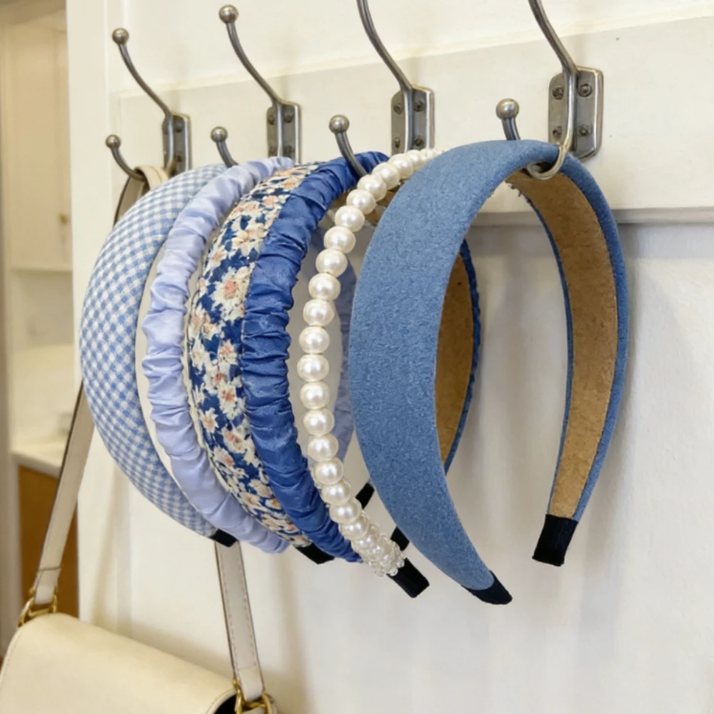 

7Pcs Fashion Headbands for Women, Non-Slip Flower & Pearl Design, Multi-Style Hair Band Set, Birthday Gift Hair Accessories