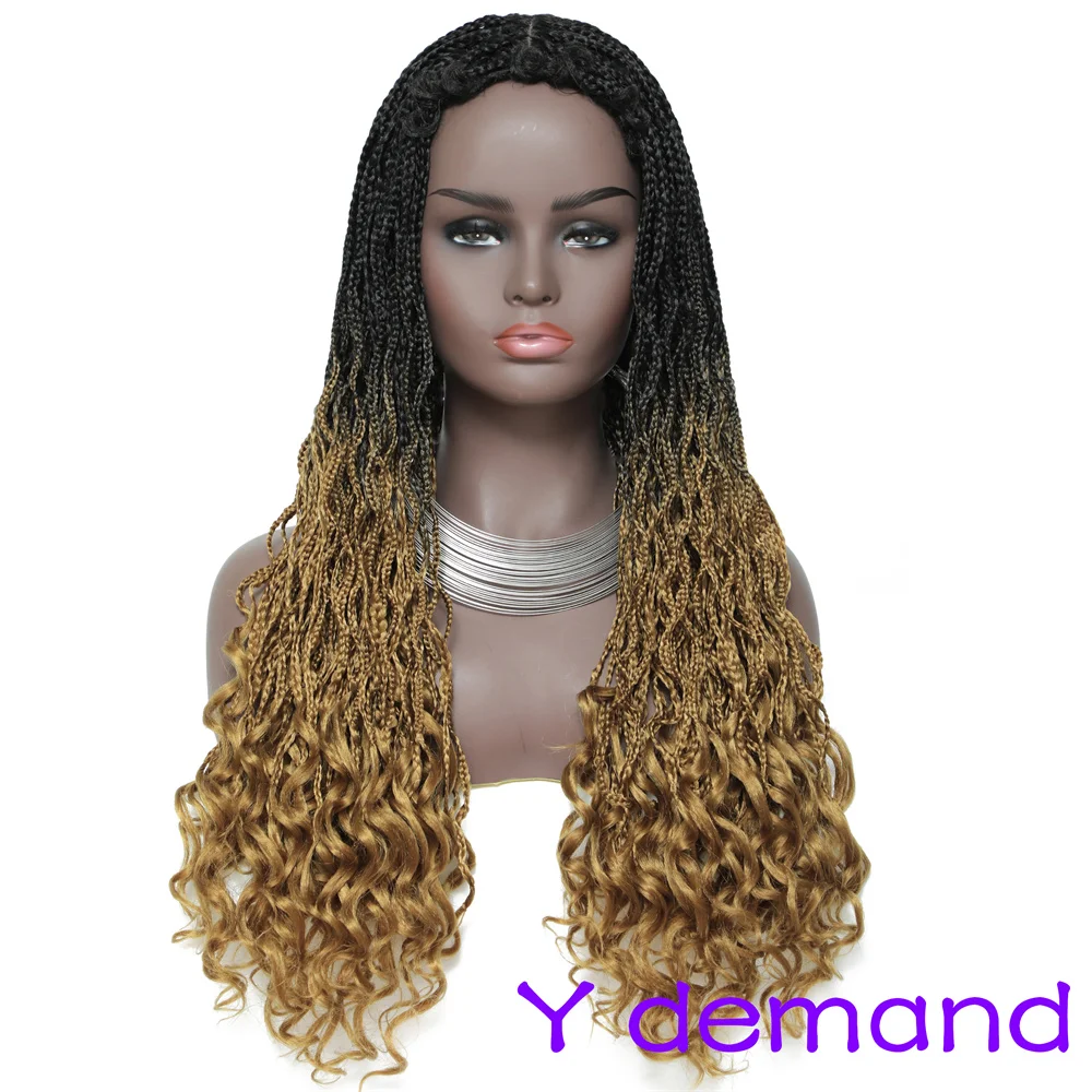 Y Demand – perruques tressées longues ondulées, cheveux synthétiques au Crochet, tresses en boîte pour femmes, bonne qualité, faciles à porter