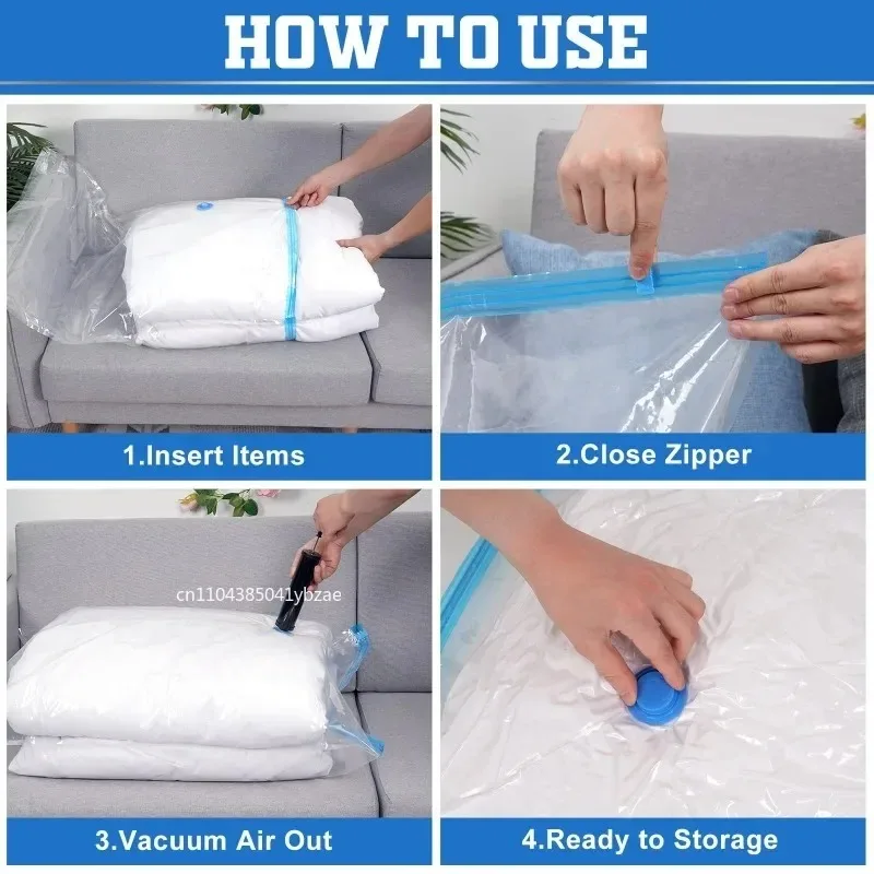 Thickened Vacuum Compression Bag Transparent Quilt Vacuum Bag Storage Bag Household Clothing Storage and Sorting Bag