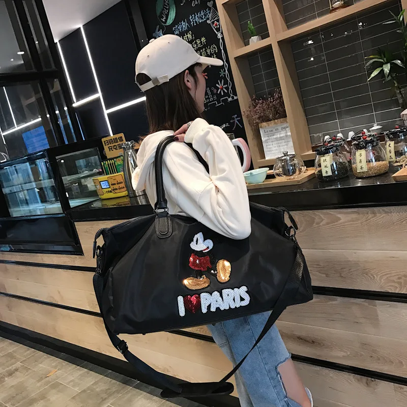 

Чрезвычайно большая женская дорожная сумка с Микки, большая вместительная милая модная сумка для багажа, ткань Оксфорд, женская сумка высокого качества