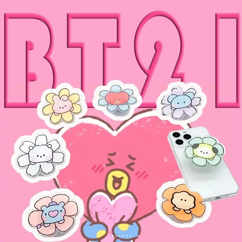 

BT21 idol 2026 Latest model minini acrylic mobile phone airbag bracket, rotatable decompression bracket, and related accessories