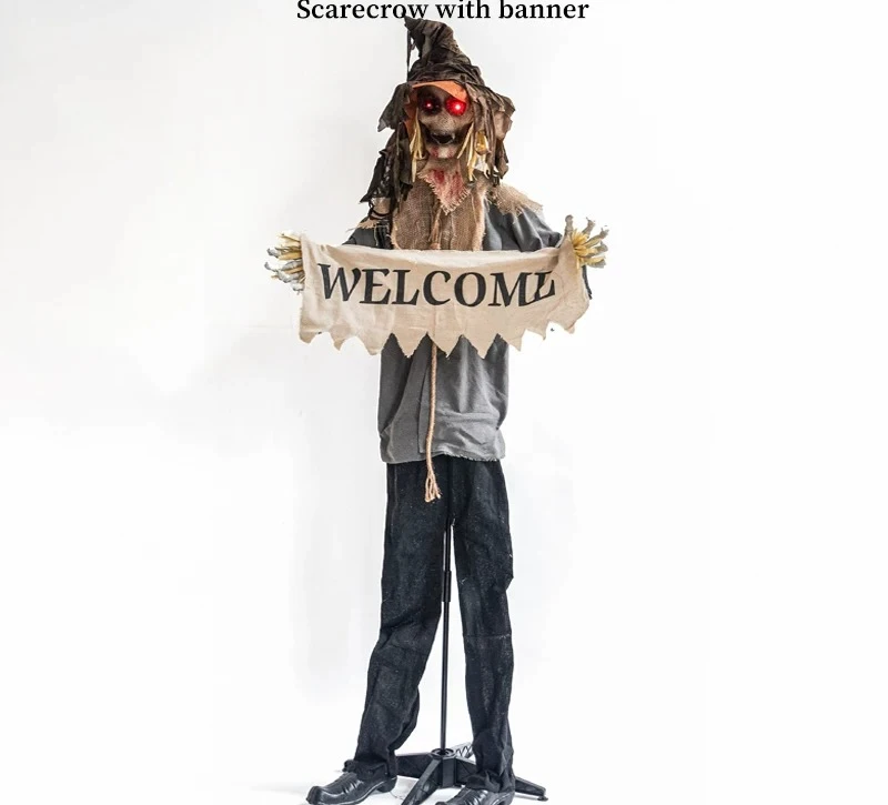 For Sensor-Activated Standing Scarecrow, Glowing Sound Prop for Haunted House