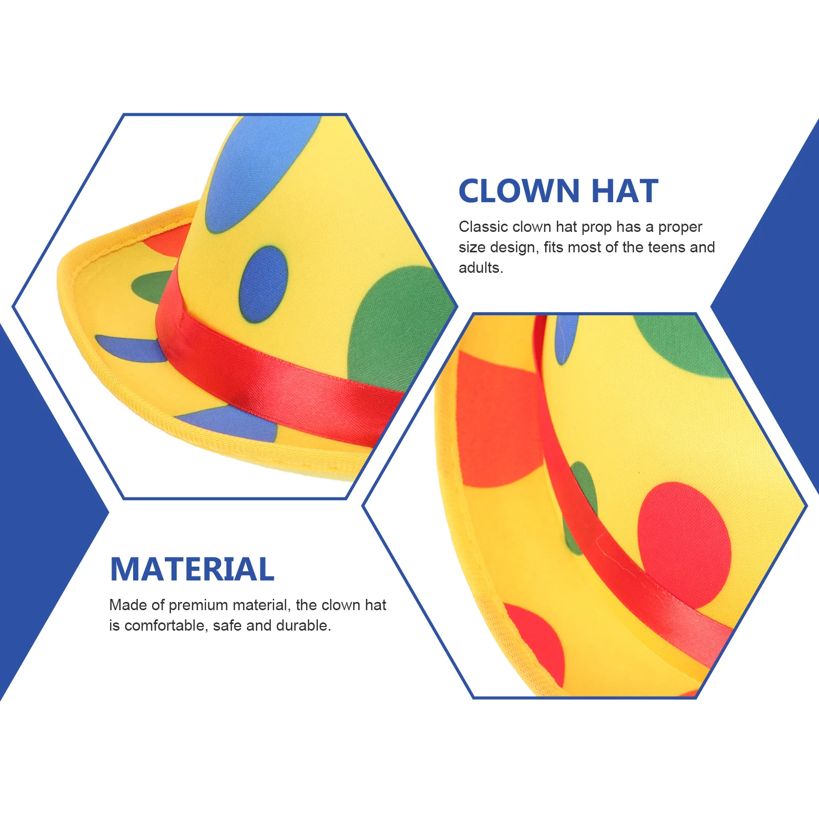 

Clown Hat Party Decorative Stage Performance Cosplay Costume Accessory Halloween Decoration Prop For Adults Teens