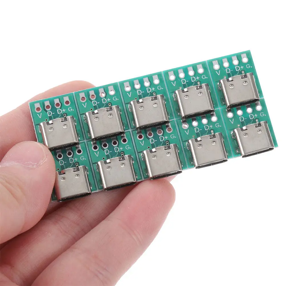 

12Pcs USB Type-C Female Board USB C Pcb Converter Board Support Module for Wire Harness Data Line Stable 3.1 Connectivity