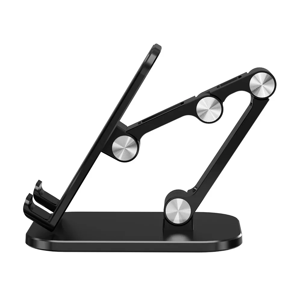 ABS Three Sections Foldable Desk Mobile Phone Holder For iPhone iPad Tablet Flexible Table Desktop Adjustable Cell Smart