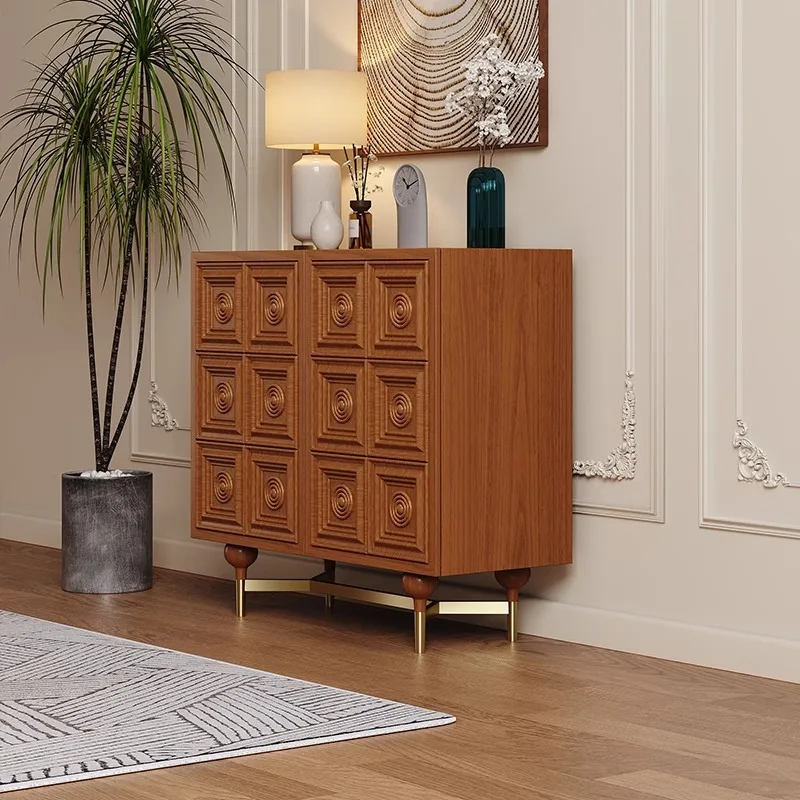 Entry entrance cabinet Small apartment door decorative cabinet Carved dining side cabinet