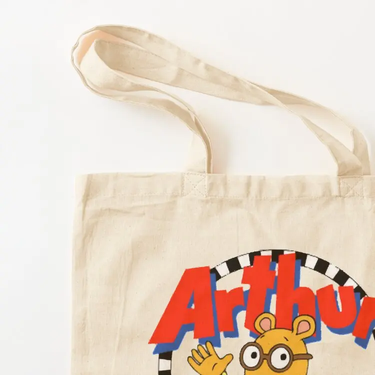 آرثر شعار كلاسيكي تي شيرت حمل حقيبة أكياس القماش شخصية حمل حقيبة صديقة للبيئة قابلة للطي أكياس البقالة القابلة لإعادة الاستخدام