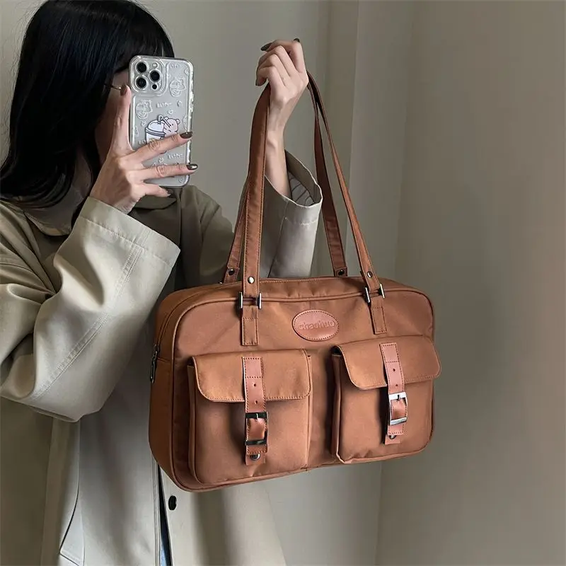 Ladies' Hand-held Tote Bag with Large Capacity for Commuting to Work in Autumn and Winter, Single Shoulder Crossbody Bag