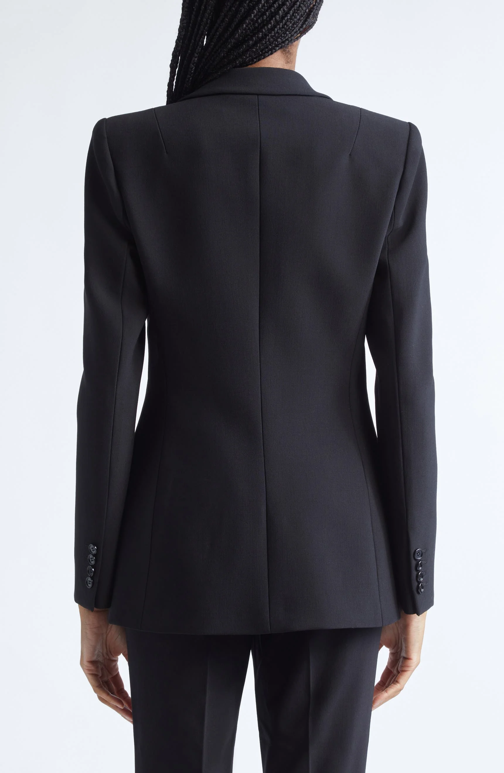 Allingentle Black Women's Suit Slim Fit Business Pantsuit 2 Piece Suit Elegant Wide-Leg Pants for Casual Office Customize