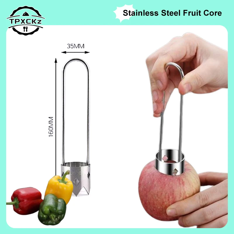 

Средство для удаления сердцевин из нержавеющей стали, сердцевина для фруктов и овощей, средство для удаления семян красного перца, универсальный кухонный гаджет для яблок, груш, томатного перца