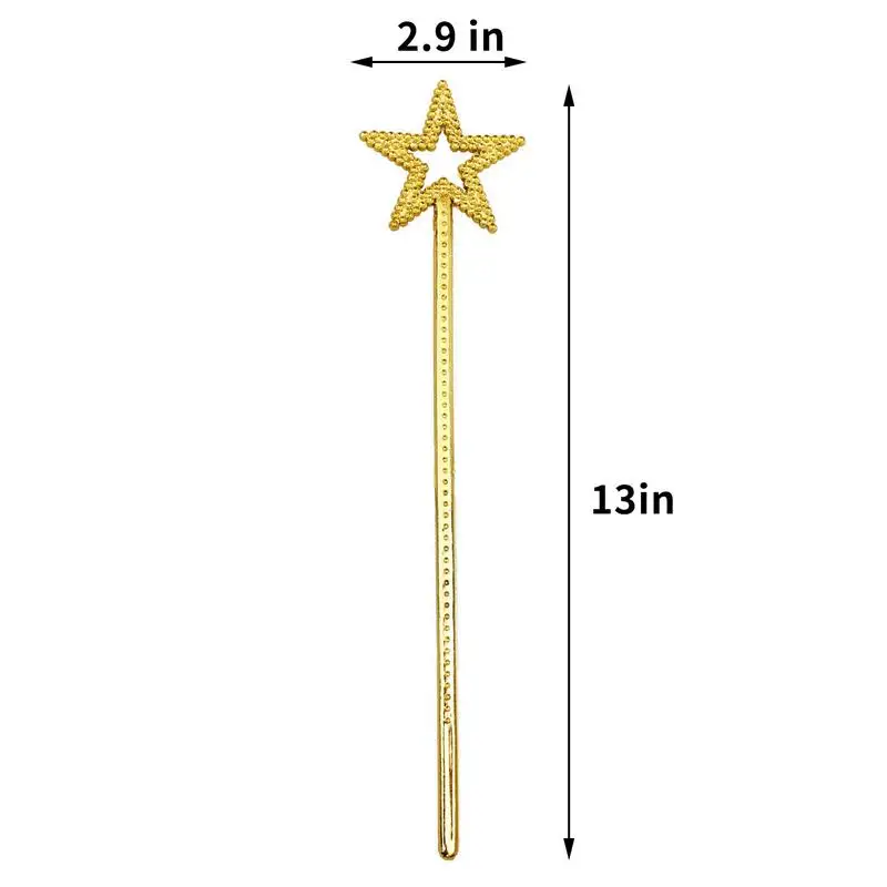 1pc Magic Wand For Kids Golden Silver Star Wand Fairy Princess Angel Wand Sticks For Girls Costume Birthday Party Wedding