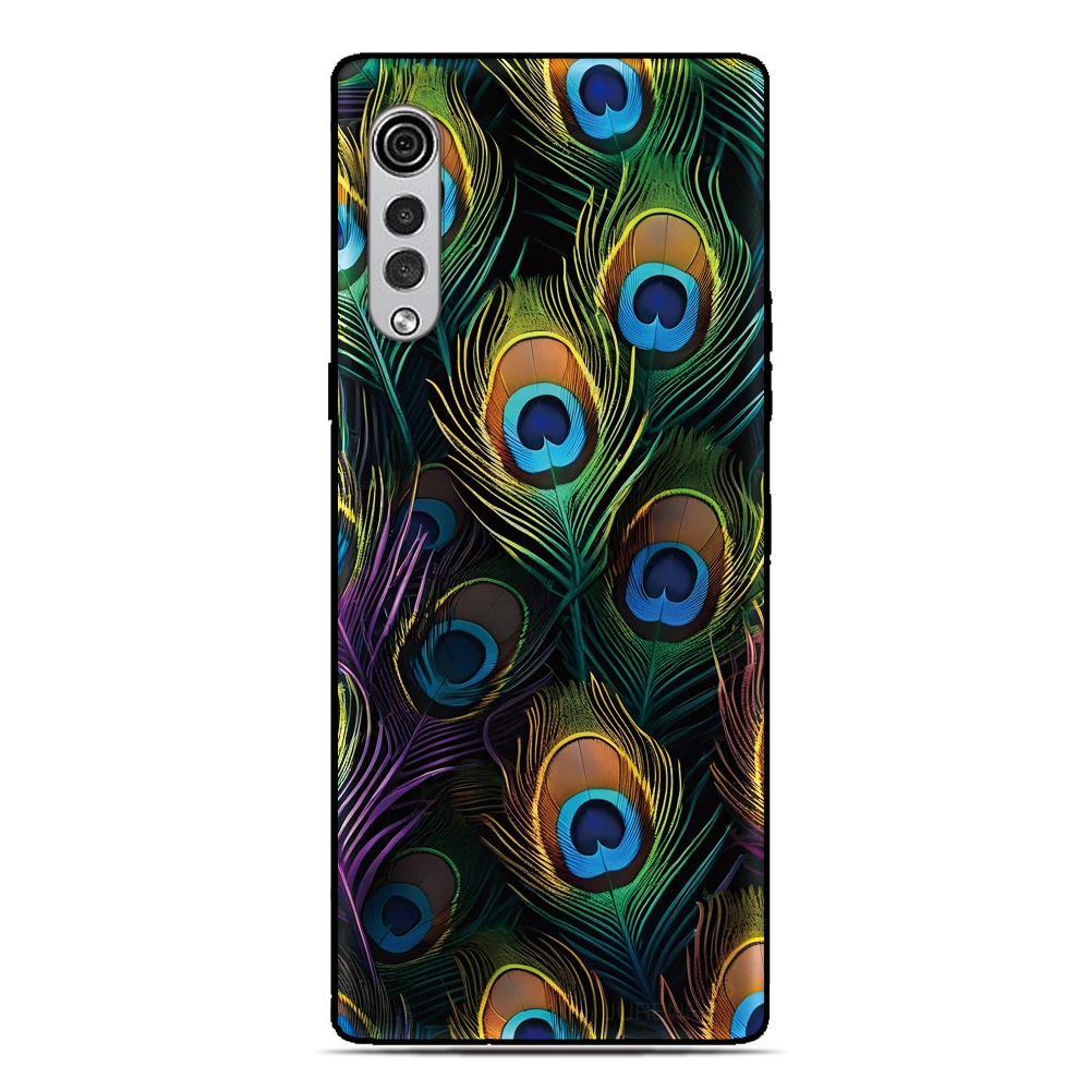 Funda trasera de plumas de pavo real para UMIDIGI G9 G9A G9C G9T Note 90 90C 90A G5 G6 G3 Power 5 5s 7 7s F1 A9 A11 A13 Pro Max