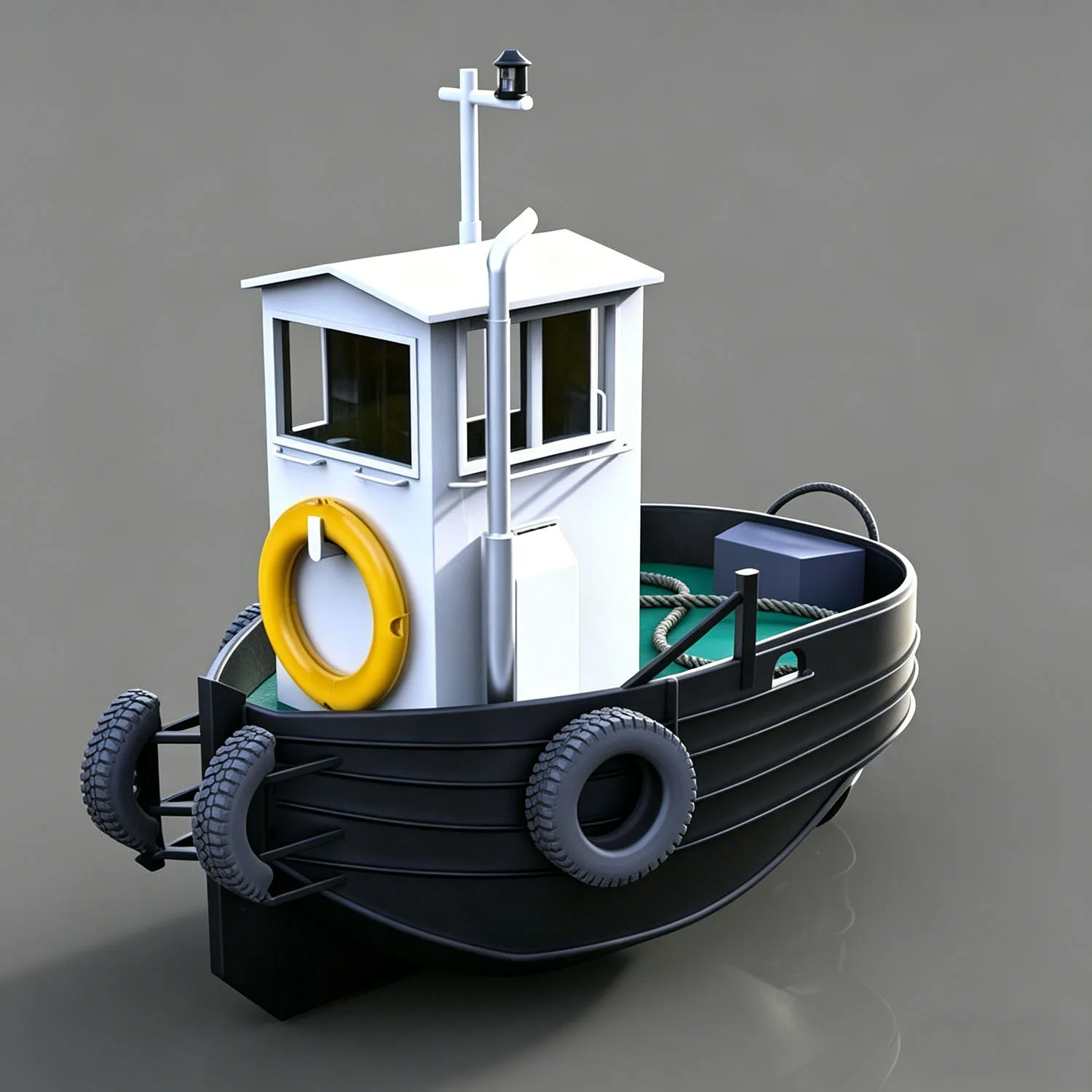 RC Ships 30cm Miniature Remote Control Tug Boat ABS Material 3D Printed RC Schiffe Model Kit Ship Toy