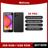 Melrose S9 Pro Mini Phones 3.0''  2GB+16GB Ultra Slim Quad CoreMobile Phone 5MP 1000mAh 3G Compact Mini Smartphone Android