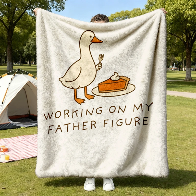 Thanksgiving Couples Pregnancy Announcement Flannel Blanket, Funny Goose Matching Pregnancy Reveal Fall Flannel Blanket