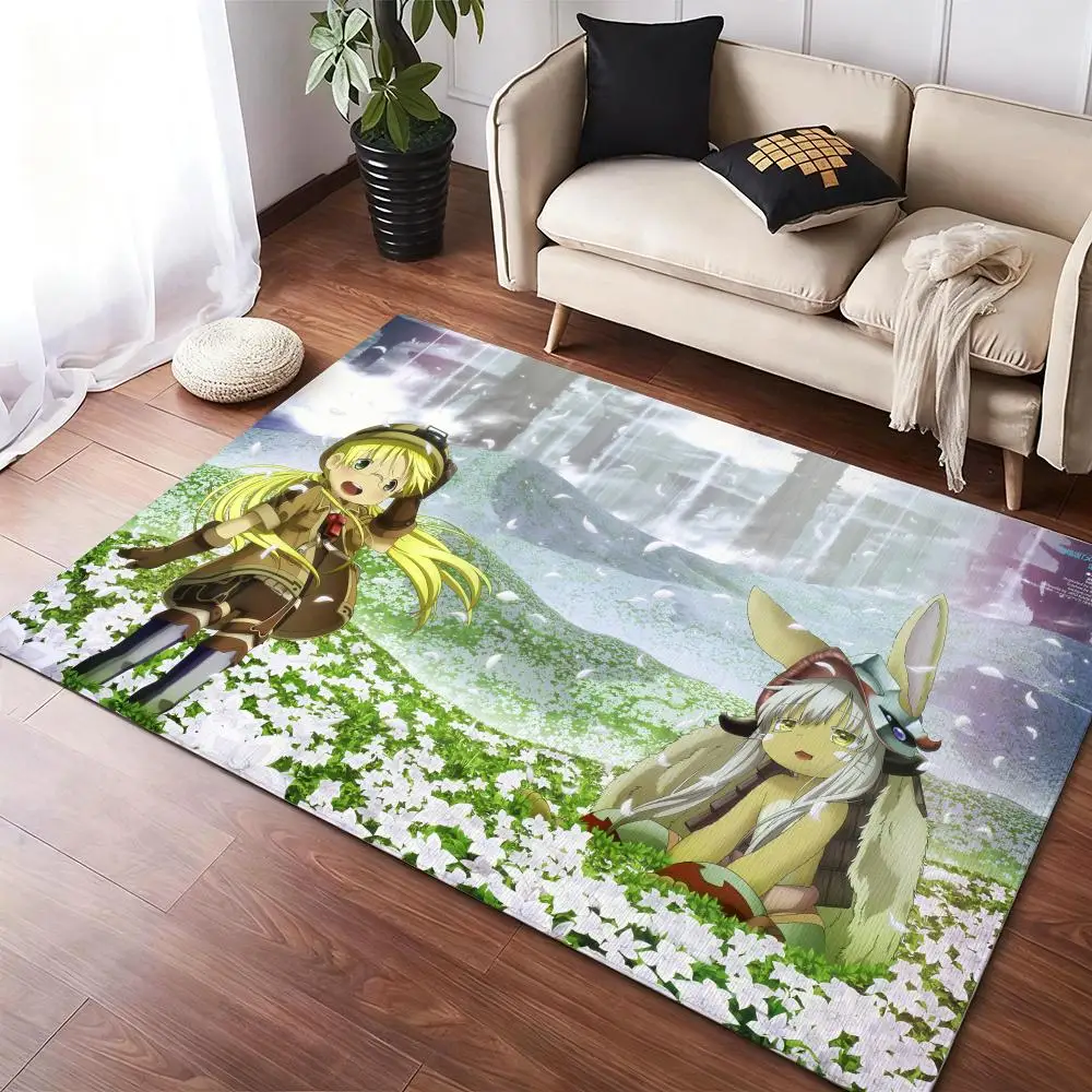 

Riko M-Made in abyss cute Floor Mat Soft Thickened Non-Slip Door Mat for Living Room Home Decor Flannel Rugs