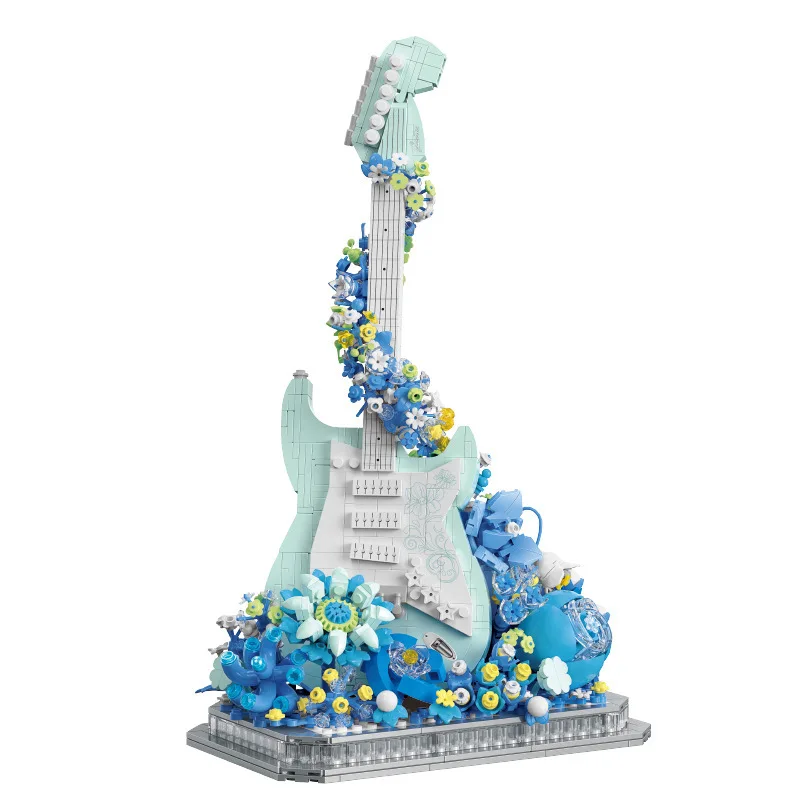 The Eternal Flower Electric Guitar Violin Piano Ukulele Building Block Assembly toy creative decoration gift