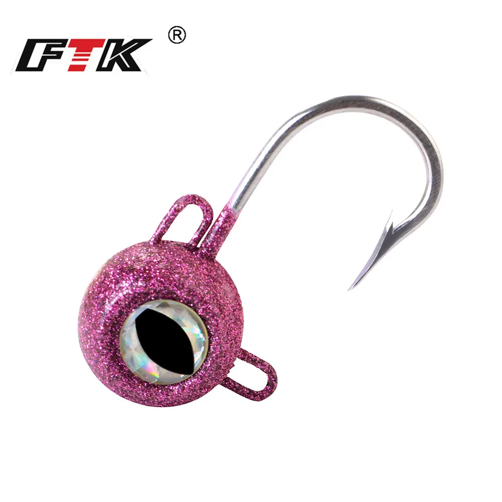 FTK Jig Head Fishing Hook 120g/140g/180g Bass Bait 3D Eye Tuna Lure Vivid Body Jigging Sinking Isca Artificial Bait for Halibut