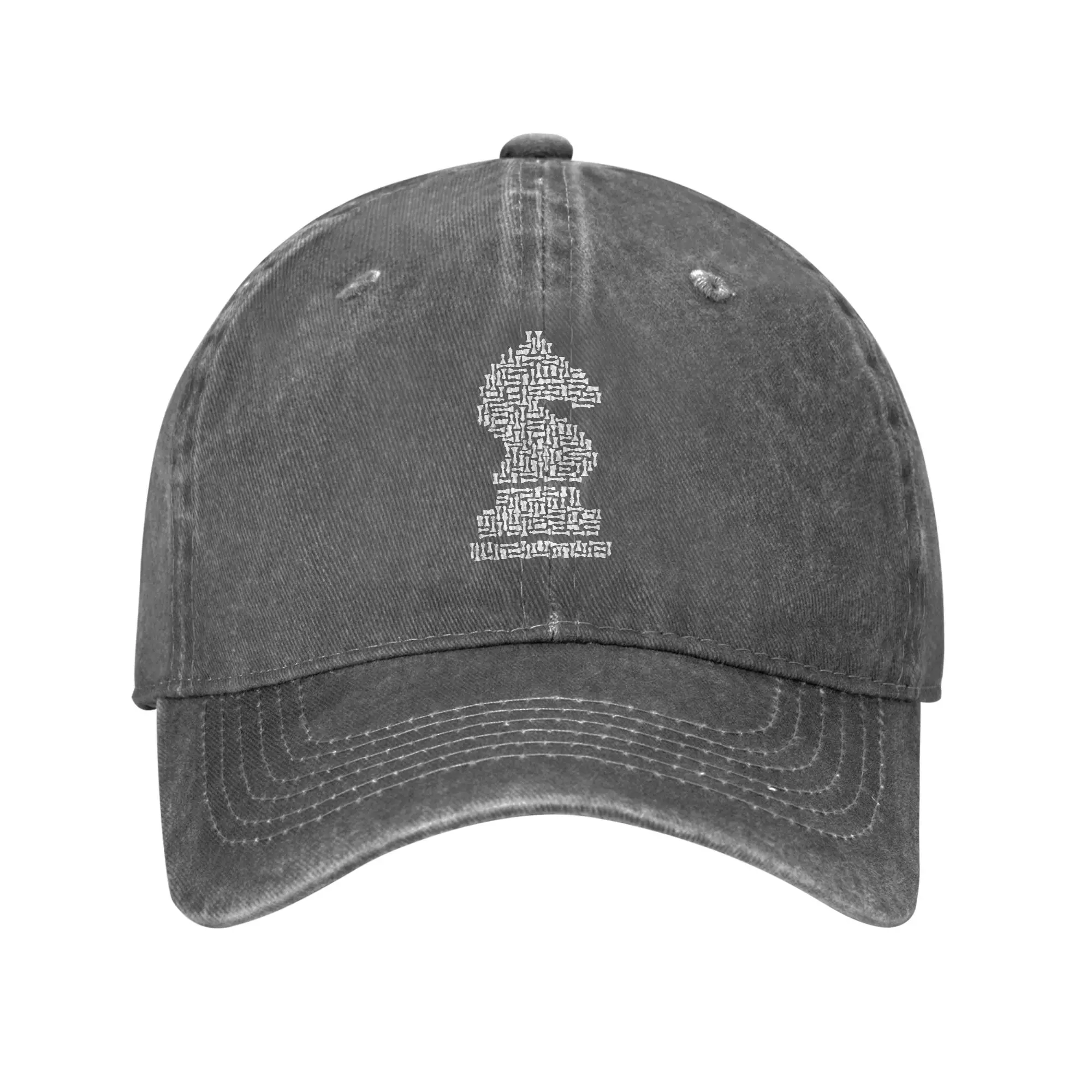Fashion White Chess Knight Piece Mosaic baseball cap  Unisex Style Baseball Cap