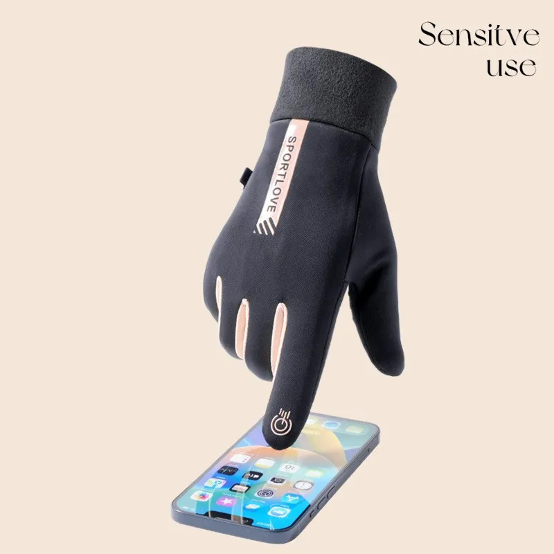 Winter Warm Cycling Gloves Touchscreen Waterproof Non Slip Elastic Gym Motorcycle Mtb Electric Bicycle Fleece Glov