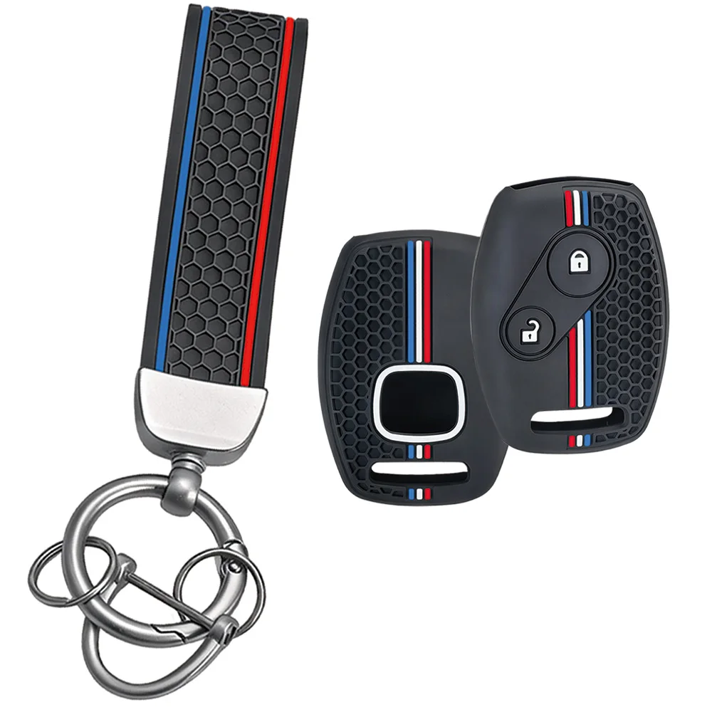 Soft Key Fob Protector For Honda Accord Civic FR V Jazz CR V Stream Acura CSX With Wrist Strap And Carabiner Impact Absorbing