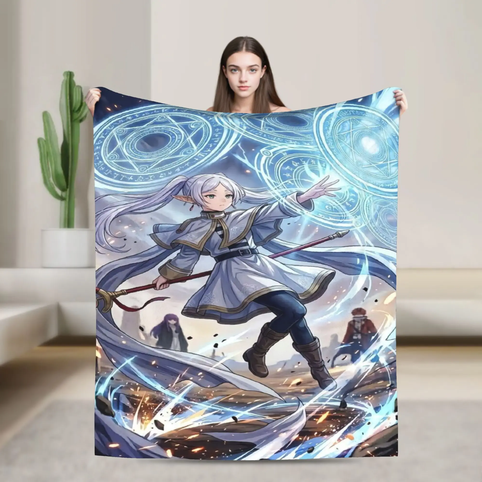 Frieren Beyond Journeys Blanket Adults Child  Flannel Throw Blanket For Sofa Home Warm Cozy Design Quality Bedspread Gift