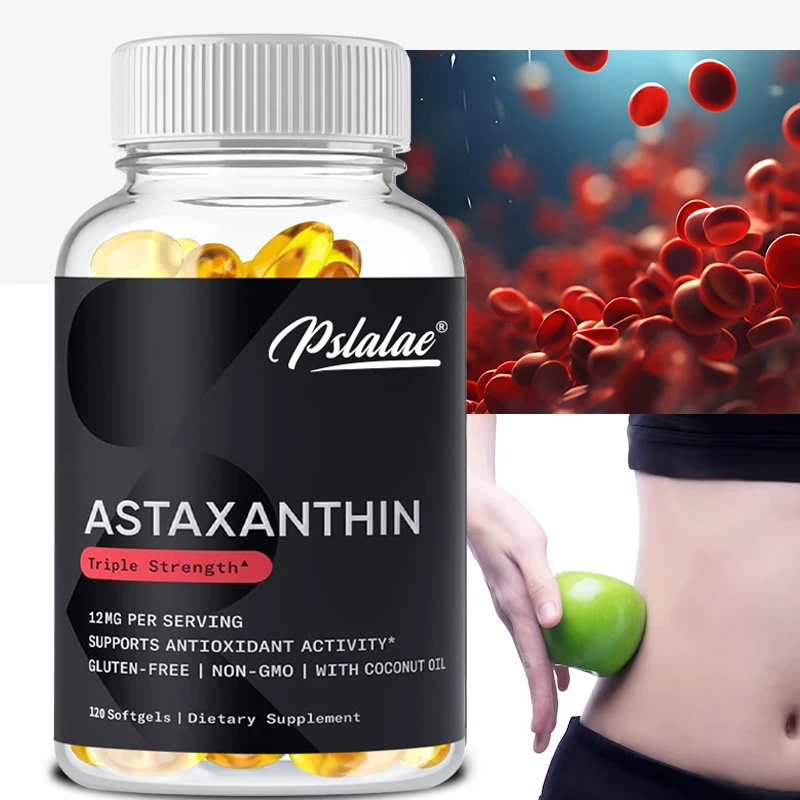 Ijslands Astaxanthine 12 Mg Met Biologische Kokosolie | Voedingssupplement-120 Vegetarische Softgels